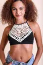 Load image into Gallery viewer, Crochet Lace High Neck Bralette XS/S - XL
